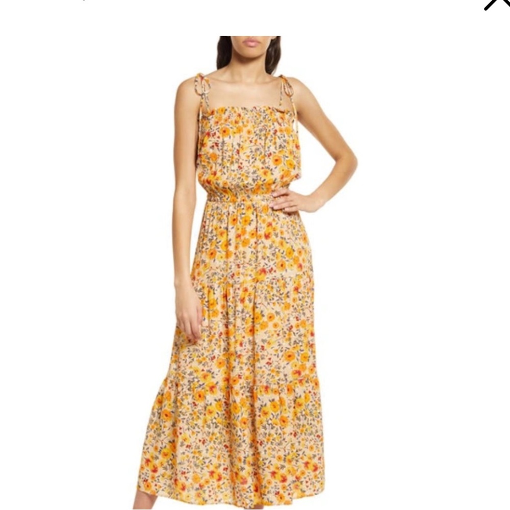Lost + Wander Orange Spaghetti Strap Sundress